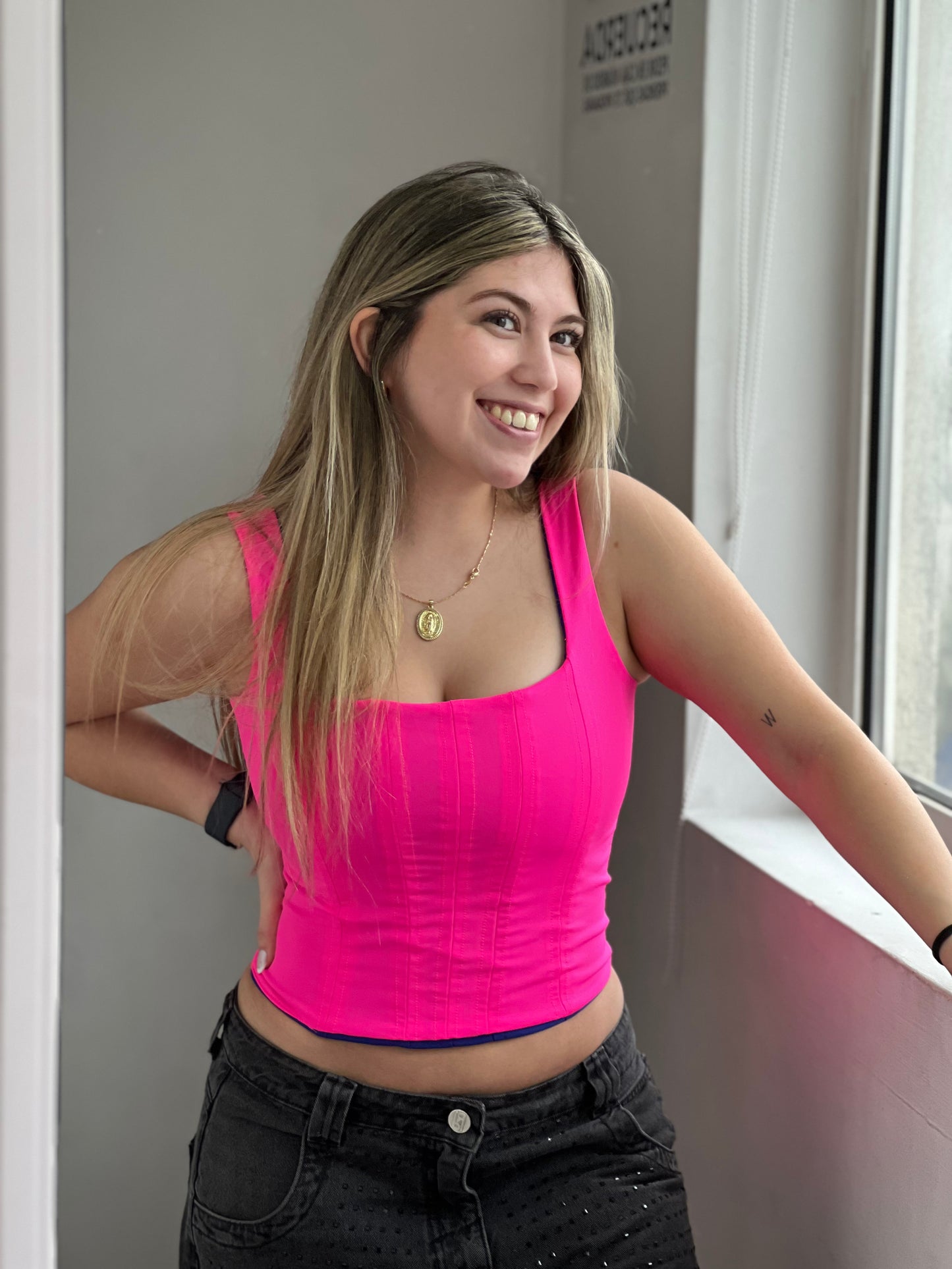 Corset reversible rebel fucsia/ azul