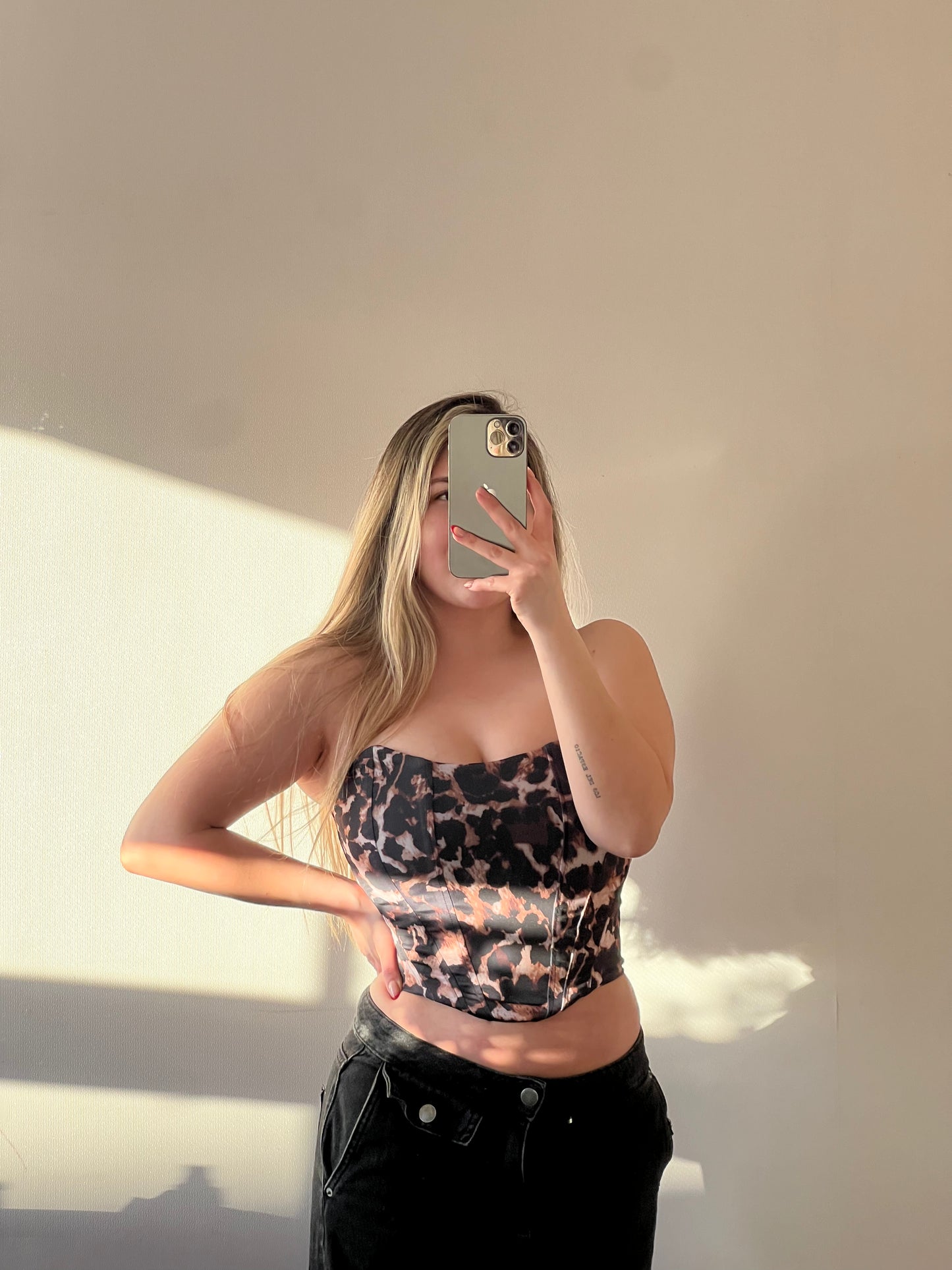 Corset classic print/ negro