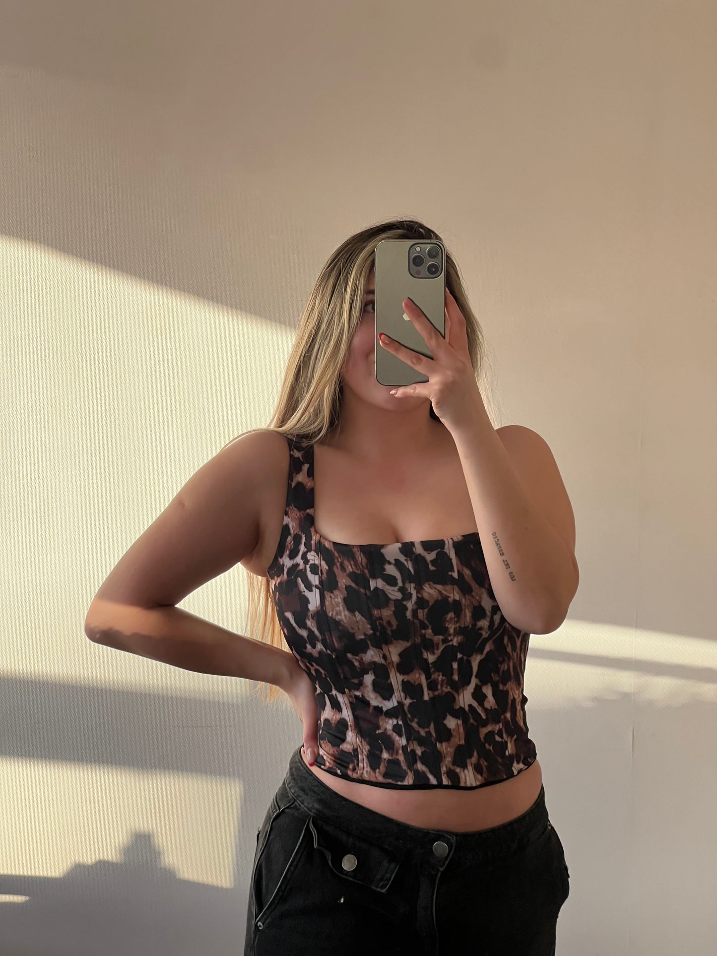 Corset reversible rebel print/ negro