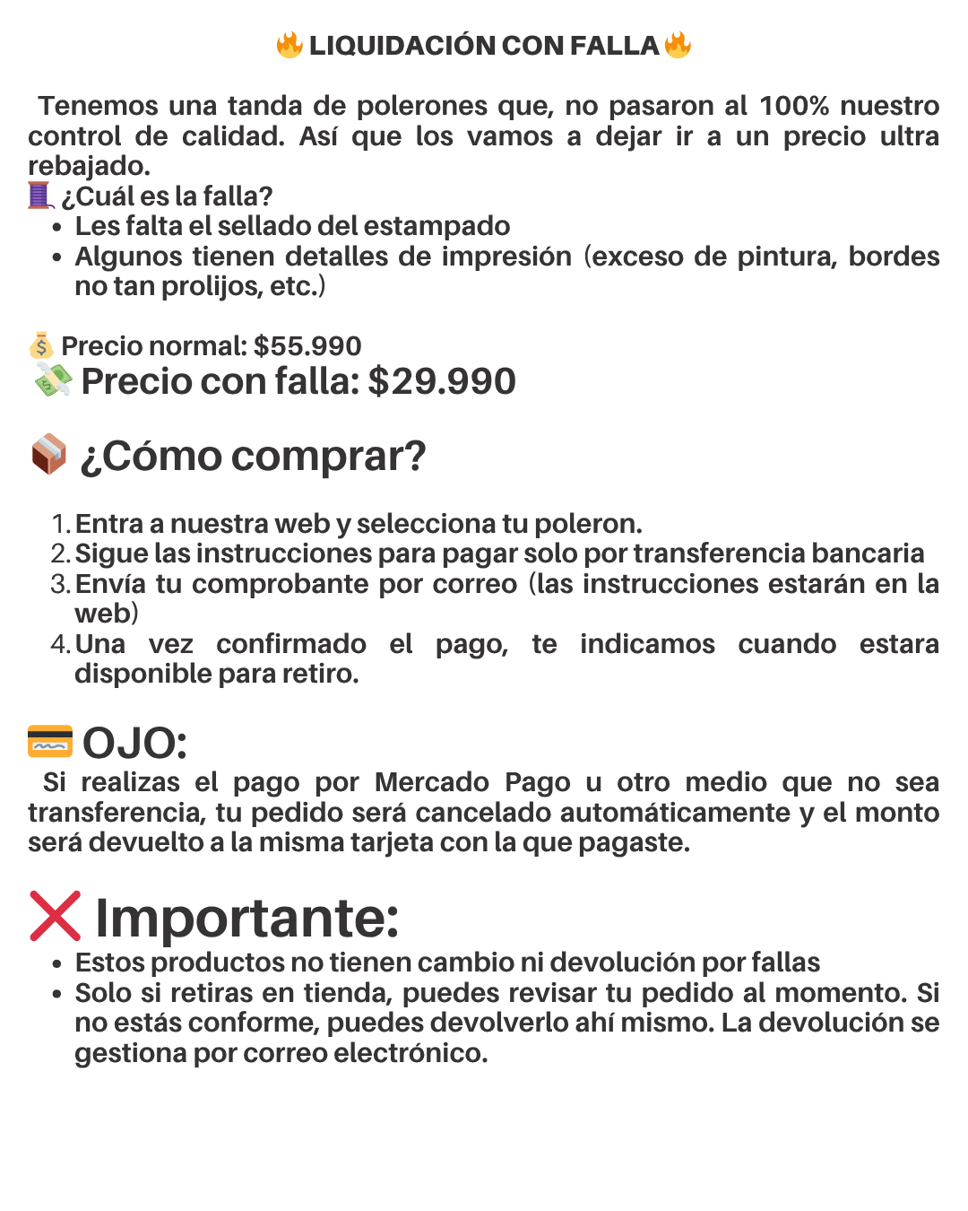 EXCLUSIVE ROJO "MODELO CON FALLA" LEER DESCRIPCION.