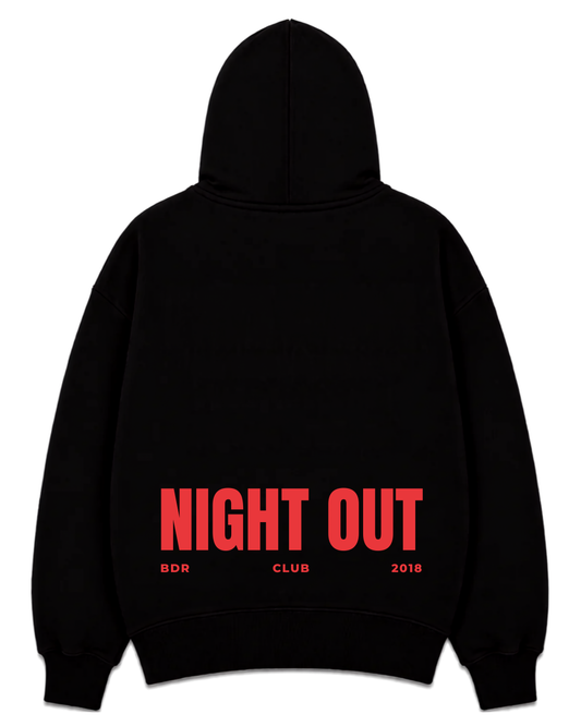 HOODIE NIGHT OUT BLACK RED
