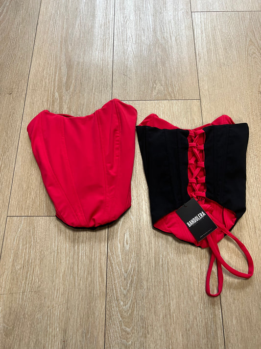 Corset classic rojo/ negro