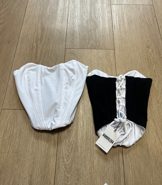 Corset classic blanco/ negro