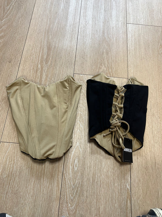 Corset classic verde olivo/ negro