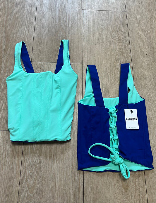 Corset reversible rebel turquesa/ azul
