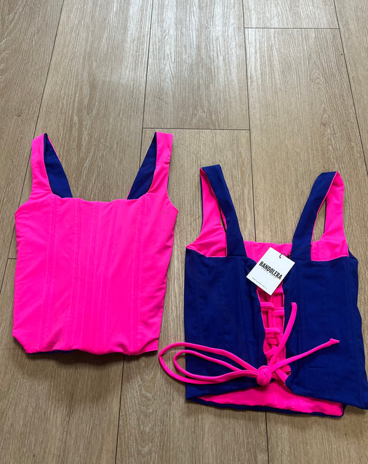 Corset reversible rebel fucsia/ azul