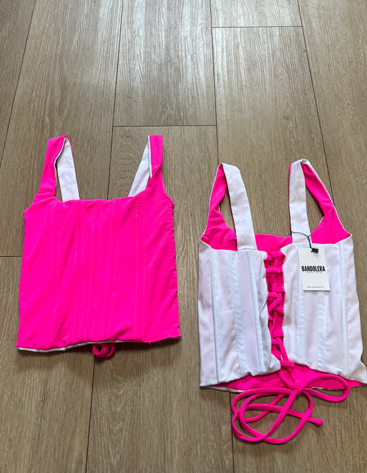Corset reversible rebel fucsia/ blancio