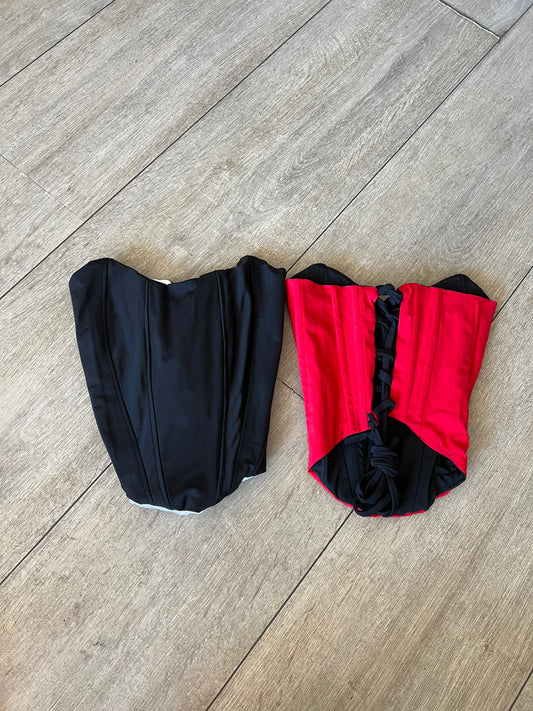 Corset classic negro/ rojo