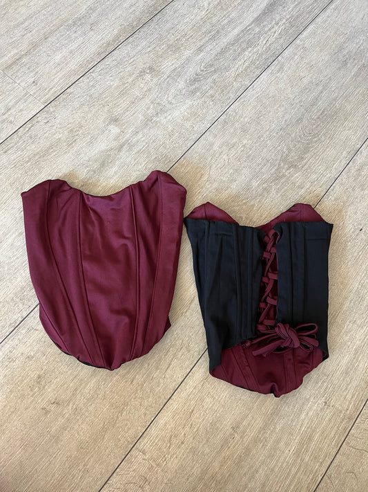 Corset classic burdeo/ negro