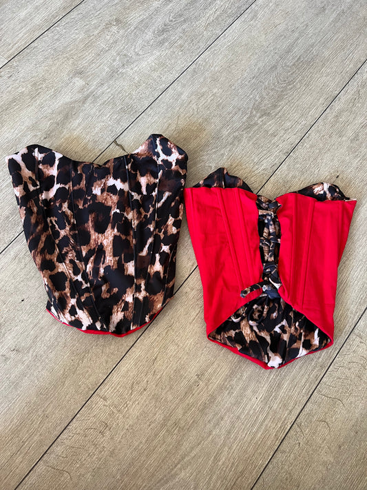 Corset classic print/ rojo