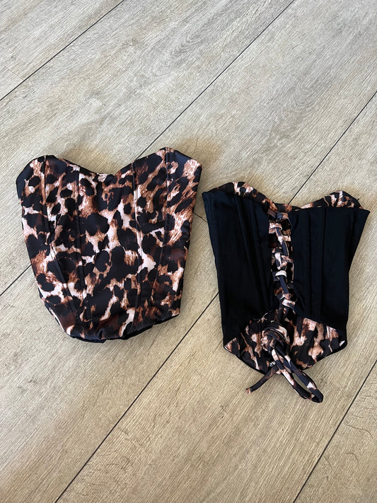 Corset classic print/ negro